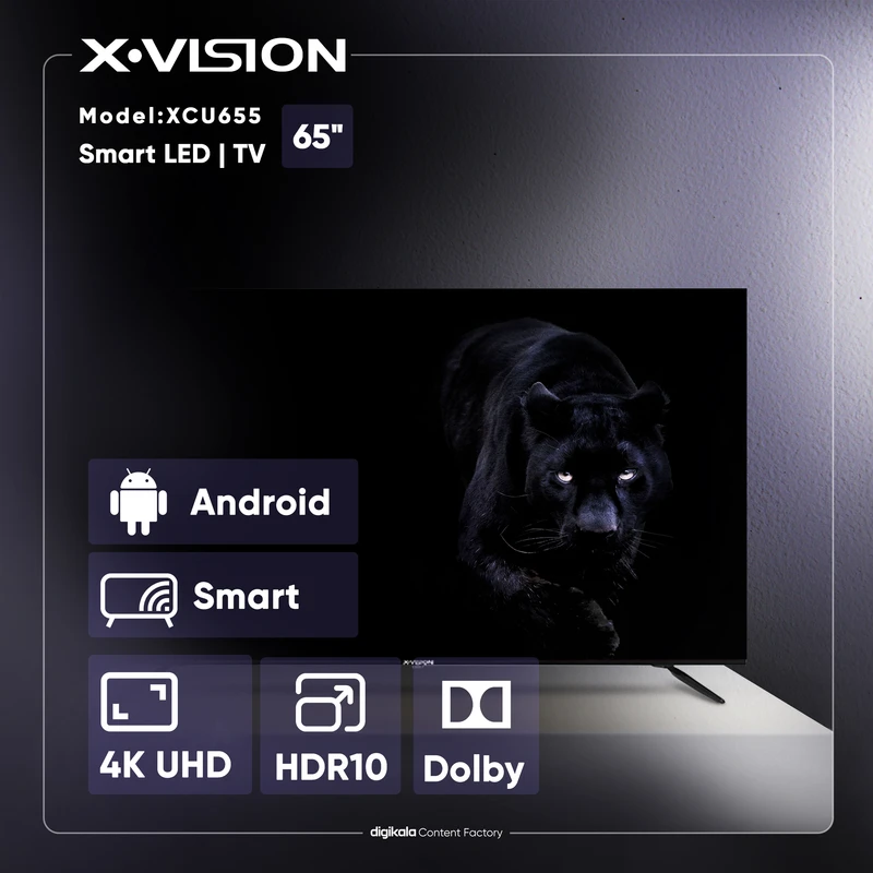 تلویزیون UHD 4K هوشمند ایکس‌ویژن سری 6 مدل XCU655 سایز 65 اینچ