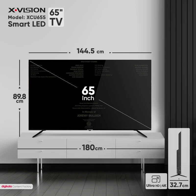 تلویزیون UHD 4K هوشمند ایکس_ویژن سری 6 مدل XCU655 سایز 65 اینچ