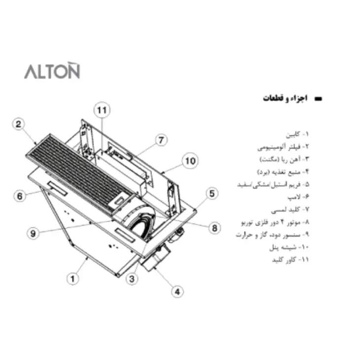 هود مخفی آلتون مدل H600WN